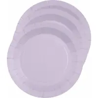 SANTEX feest bordjes rond lila paars - karton - 30x stuks - 22 cm - Feestbordjes