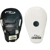 Legend Sports Focus Pads Lang Model Wit/Zwart Leer - Gemaakt van ultra soepel legend premium - Extra dikke kussens - Uiterst comfortabel