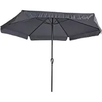 Lesli Living Gemini Parasol - Stokparasol 3 meter - 6 metalen baleinen - Grijs