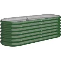 vidaXL Plantenbak 114x40x36 cm gegalvaniseerd staal groen