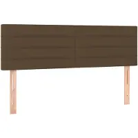 vidaXL Hoofdborden 144x5x78/88 cm stof donkerbruin