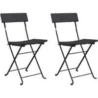 vidaXL Bistrostoelen inklapbaar 2 st poly rattan en staal zwart