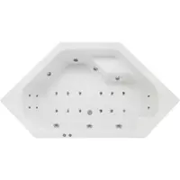 Lambini Designs Venetië bubbelbad 145x145cm elektronisch 6+4+2 hydrojets en 12 aerojets chroom