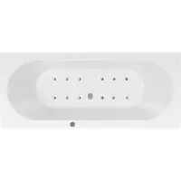 Lambini Designs Round bubbelbad 180x80cm pneumatisch 12 aerojets chroom