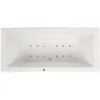 Lambini Designs Cube bubbelbad 180x80cm elektronisch 12 aerojets chroom