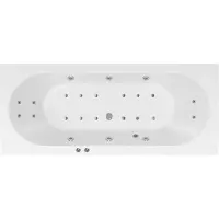 Lambini Designs Round bubbelbad 170x75cm elektronisch 6+4+2 hydrojets en 12 aerojets met LED-verlichting chroom