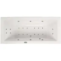 Lambini Designs Cube bubbelbad 170x75cm elektronisch 6+4+2 hydrojets en 12 aerojets met bedieningspaneel chroom