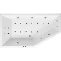 Lambini Designs Florence bubbelbad 160x90cm elektronisch links 6+4+2 hydrojets en 12 aerojets chroom