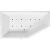 Lambini Designs Florence bubbelbad 160x90cm elektronisch links 12 aerojets chroom