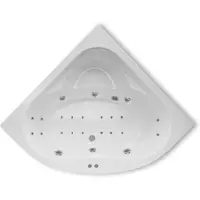 Lambini Designs Palermo bubbelbad 145x145cm elektronisch 6+4+2 hydrojets en 12 aerojets chroom