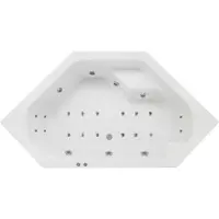 Lambini Designs Venetië bubbelbad 145x145cm elektronisch 6+4+2 hydrojets en 12 aerojets met LED-verlichting chroom