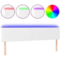vidaXL Hoofdbord LED 160x5x78/88 cm kunstleer wit