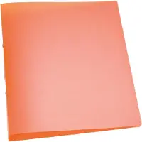 Q-CONNECT ringmap, PP, 2 ringen, 25 mm, transparant oranje 12 stuks