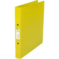 Q-CONNECT ringmap, PP, 2 ringen, 25 mm, transparant geel