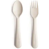Mushie Kinderbestek Set Lepel en Vork Ivory 1 set