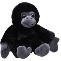 Wild republic knuffel gorilla junior 18 cm pluche zwart