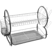 5 Five Metalen en plastic afwasrek - Grijs, 44 x 24 x 38 cm