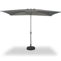 Sweeek - Rechthoekige touquet parasol 2x3m, draaibare aluminium centrale mast en opendraaikruk