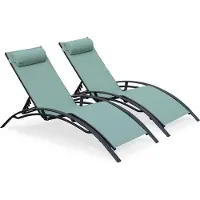 Sweeek Set van 2 ligstoelen van aluminium en textileen