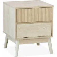 Sweeek Nachtkastje, walnoothout decor, Linear, L 40 x B 39 x H 48cm Naturel