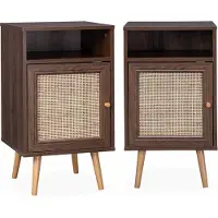 Sweeek Nachtkastje, set van 2 Donker hout