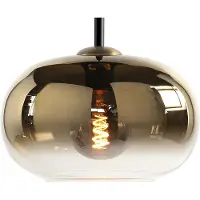Highlight Hanglamp Bellini Zwart Recht 5 Licht Fade Amber Glas