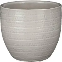 Mica Decorations Plantenpot - terracotta - lichtgrijs flakes - 16x14cm - Plantenpotten
