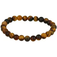My Bendel - Elastische Armband Tiger Eye - Tiger Eye Armband 6mm - Elastisch en Stijlvol - met Luxe Cadeauverpakking | Sieraden Voor Dames | Maat S
