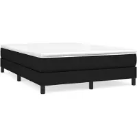 vidaXL Boxspring bed stof zwart 140x190 cm