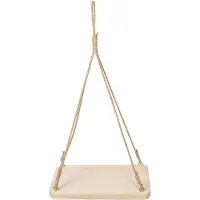 Clayre & Eef Plantenhanger 40x25x3/63 cm Beige Hout Vierkant Hangpot Beige Hangpot