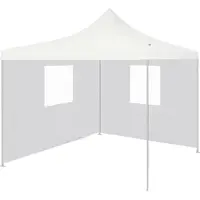 vidaXL Professionele partytent, inklapbaar, met 2 zijwanden, 2x2 meter, staal, wit