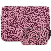 Canvasartisan MacBook Laptop Sleeve 13 inch Luipaard Panterprint Roze + Accessoires Etui