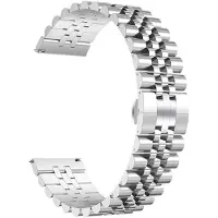 SmartphoneClip Horlogeband - Metaal Schakel Luxe - 20mm Zilver - Horlogebandjes