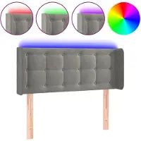 vidaXL Hoofdbord LED 83x16x78/88 cm fluweel lichtgrijs