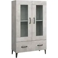 vidaXL Hoge kast 70x31x115 cm bewerkt hout betongrijs