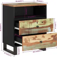 vidaXL Nachtkastje 50x33x62 cm massief gerecycled hout en bewerkt hout