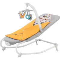 Kinderkraft FELIO 2 Wip- en Ligstoel 2-in-1 - Voor Pasgeborenen tot 9 kg - Met Muziek, Trillingen en Verwijderbare Speelboog - Geel