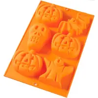 Lékué Bakvorm voor cakejes HALLOWEEN, oranje, siliconen, Lékué