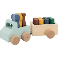 Trixie Houten Speelgoed - Auto met aanhangwagen - Speelgoedauto - Met dieren - Vanaf 1,5 jaar - Voor Jongens en Meisjes - FSC