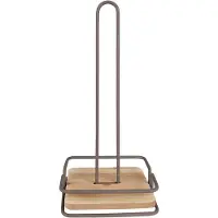 Clayre & Eef Keukenrolhouder 15x15x32 cm Bruin Ijzer Hout Rollenhouder Bruin Rollenhouder