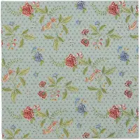Clayre & Eef Servetten Papier Set van 20 33x33 cm (20) Blauw Groen Papier Vierkant Bloemen Servetten Papieren Blauw