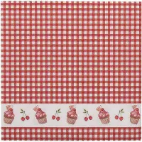 Clayre & Eef Servetten Papier Set van 20 33x33 cm (20) Rood Wit Papier Cupcakes Servetten Papieren Rood Servetten