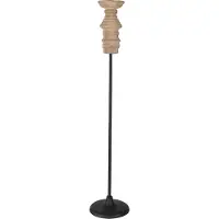Clayre & Eef Kandelaar 75 cm Zwart Bruin Hout Ijzer Kaarsenhouder