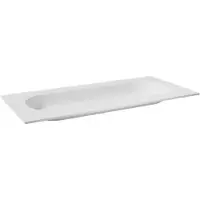 Balmani Tablo Oval enkele wastafel voor 2 kraangaten mat witte Solid Surface 120 x 55 cm