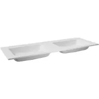 Balmani Tablo Strada dubbele wastafel matte composietmarmer (wit) 150 x 55 cm
