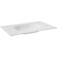Balmani Tablo Oval enkele wastafel mat witte Solid Surface 90 x 55 cm