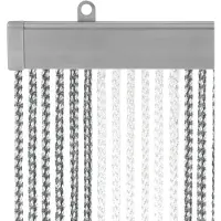 Travellife Korda Deurgordijn - 60 x 190 cm - Grijs/Wit - In hoogte én breedte inkortbaar