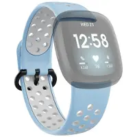 Hama Sports Wrist Strap for Fitbit Versa3/Sense, l.blue/grey