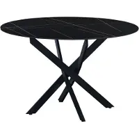 Dimehouse Eettafel Vivian marmerlook | natuursteen zwart x76 cm eettafels | NADUVI