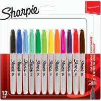 Sharpie Permanentmarkers | Fijne punt | Diverse kleuren | 12 stuks
